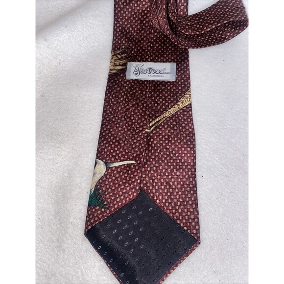 Tie Tree California hunting 100% Silk Pheasant Dog Gentleman Club VTG USA - Picture 7 of 10